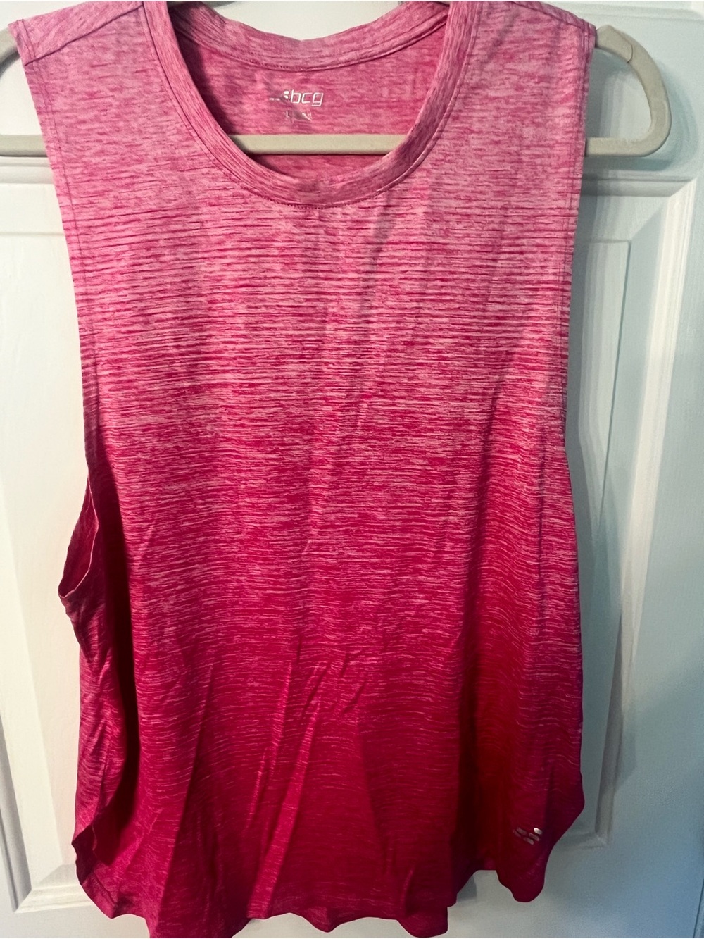 BCG Pink Heather Ombre Sleeveless Active Tank Top L